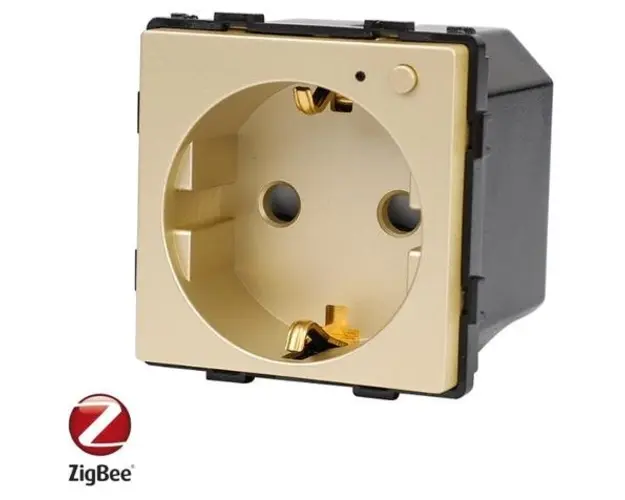 Modul Priza Inteligenta cu Protocol Zigbee Fara Rama Din Sticla LUXION (Auriu)