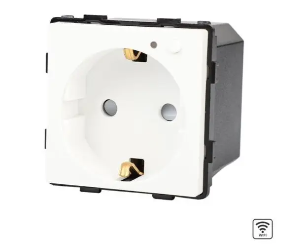 Modul Priza Inteligenta Wi-Fi cu Monitorizare Consum, Fara Rama Din Sticla LUXION (Alb)