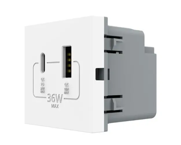Modul Priza USB-A + USB-C LIVOLO  Serie Noua (Alb)