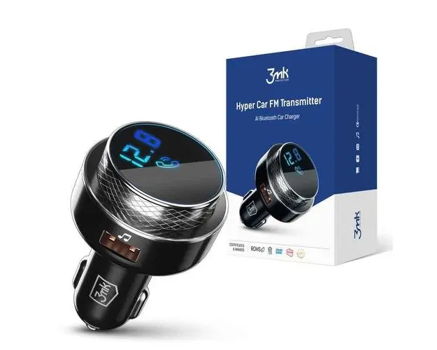 Modulator FM Bluetooth 3MK Hyper Car, 2 x USB-A - microSD