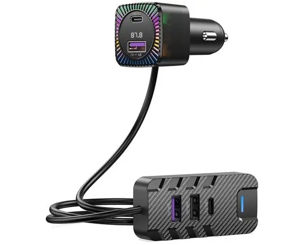 Modulator FM Bluetooth XO Design BCC13, 2 x USB-C - 3 x USB-A