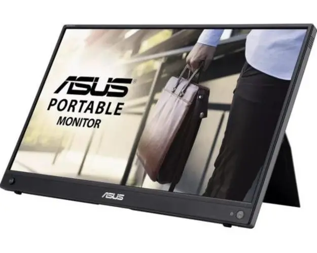 Monitor Portabil IPS LED ASUS 15.6inch MB16AWP, Full HD (1920 x 1080), Mini HDMI, USB-C, WiFi, Boxe (Negru)