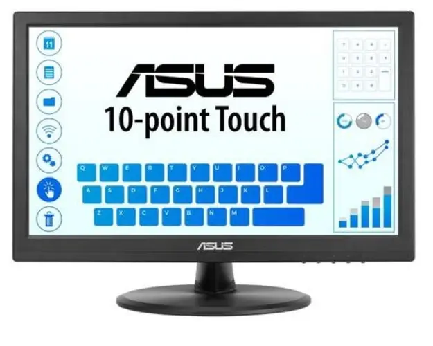 Monitor TN LED ASUS 15.6inch VT168HR, WXGA (1366 x 768), VGA, HDMI, Touchscreen (Negru)