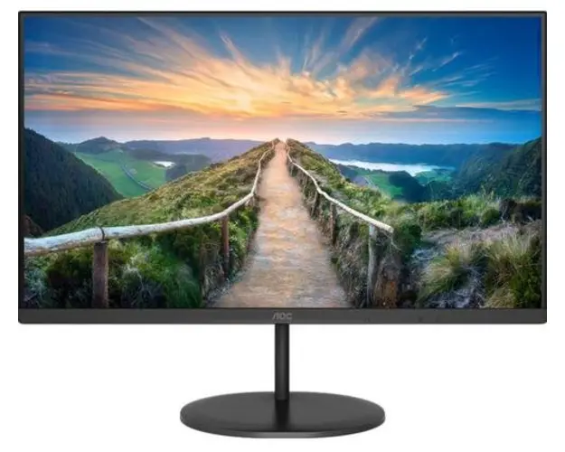 Monitor IPS LED AOC 23.8inch Q24V4EA, QHD (2560 x 1440), HDMI, DisplayPort, Boxe, 75 Hz (Negru)