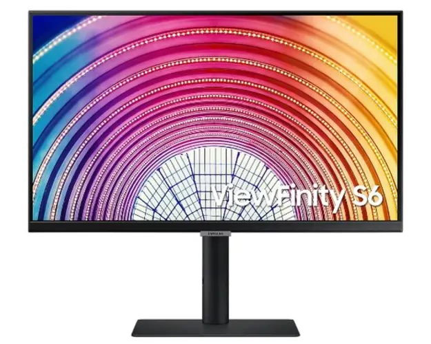 Monitor IPS LED Samsung ViewFinity S6 24inch LS24A600NAUXEN, QHD (2560 x 1440), HDMI, DisplayPort, AMD FreeSync, Pivot (Negru)