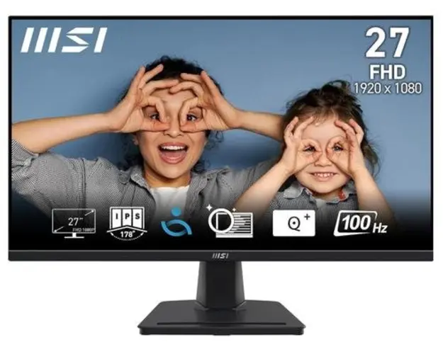 Monitor IPS LED MSI PRO 27inch MP275, Full HD (1920 x 1080), VGA, HDMI, Boxe, 1 ms (Negru)