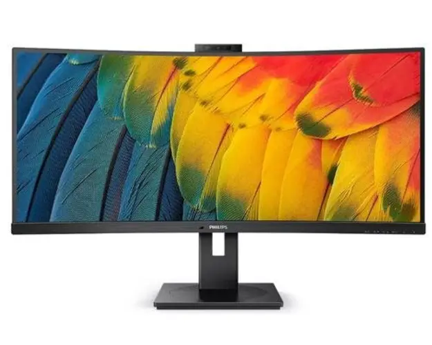 Monitor VA LED Philips 34inch 34B1U5600CH, WQHD (3440 x 1440), HDMI, DisplayPort, Ecran curbat, Boxe (Negru) 