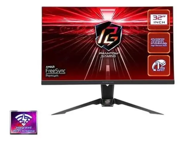 Monitor Gaming VA LED Asrock 31.5inch PG32QF2B, QHD (2560 x 1440), HDMI, DisplayPort, AMD FreeSync, Boxe, 165 Hz, 1 ms (Negru) 