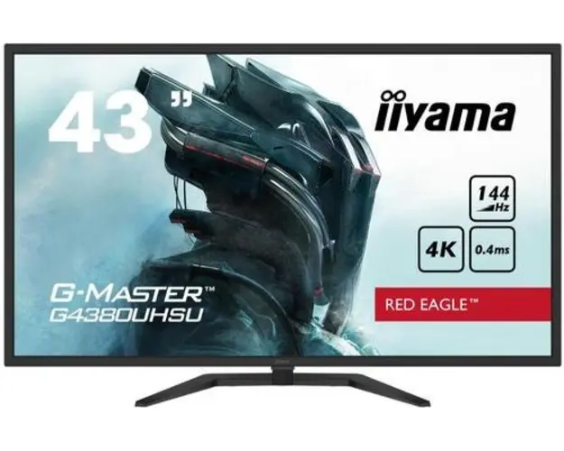 Monitor Gaming VA LED Iiyama Red Eagle Gaming Monitor G-Master 42.5inch G4380UHSU-B1, Ultra HD (3840 x 2160), HDMI, DisplayPort, AMD FreeSync Premium, 144 Hz, Boxe, 0.4 ms (Negru)