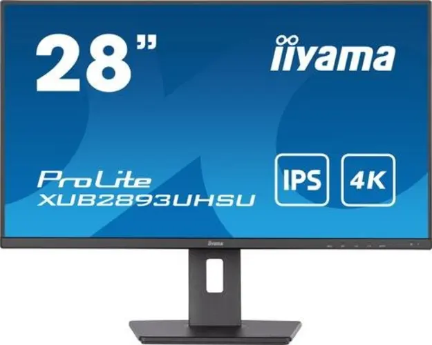 Monitor IPS LED iiyama 28inch XUB2893UHSU-B5, Ultra HD (3840 x 2160), HDMI, DisplayPort, Pivot, Boxe (Negru)