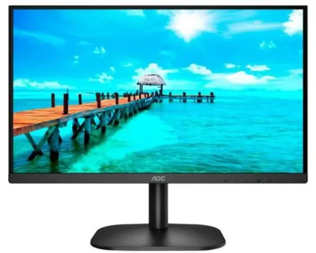 Monitor IPS LED AOC 23.8inch 24B2XD, Full HD (1920 x 1080), VGA, DVI, 75 Hz (Negru)