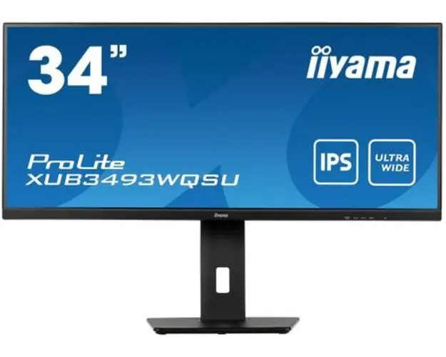 Monitor IPS LED iiyama ProLite 34inch XUB3493WQSU-B5, WQHD (3440 x 1440), HDMI, DisplayPort, AMD FreeSync, Boxe (Negru)