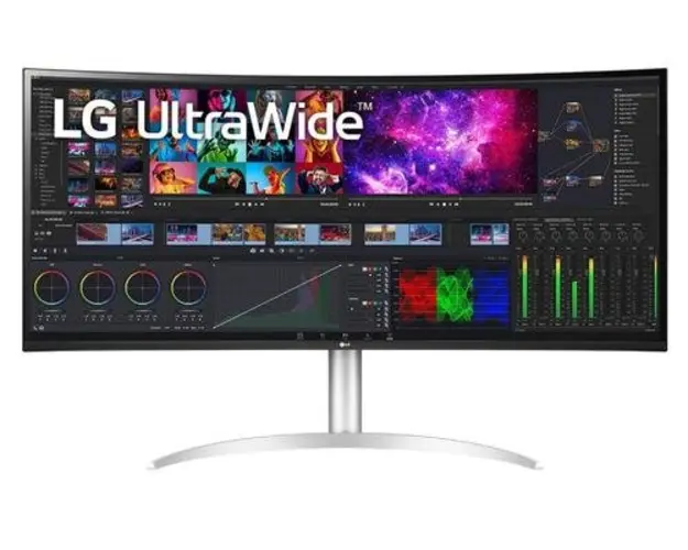 Monitor IPS LED LG 39.7inch 40WP95C-W, 5K Ultra HD (5120 x 2160), HDMI, DisplayPort, Thunderbolt, AMD FreeSync, Ecran Curbat, Boxe (Alb/Argintiu) 