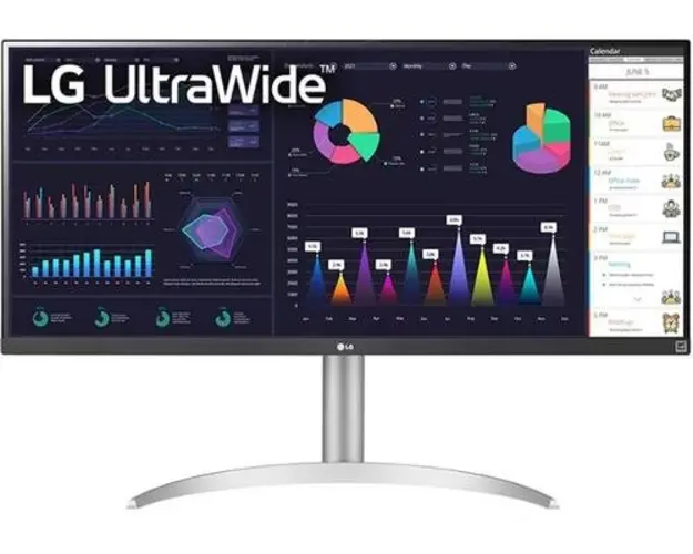 Monitor IPS LED LG 34WQ650-W, 2560 x 1080, HDMI, DisplayPort, Boxe (Alb/Argintiu)