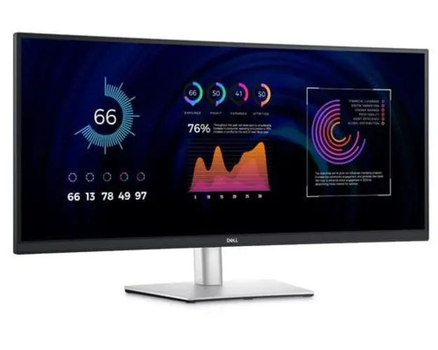 Monitor IPS LED Dell 34inch P3424WE, WQHD (3440x1440), HDMI, DisplayPort, Ecran curbat (Negru/Argintiu)