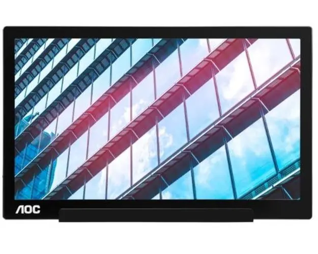Monitor Portabil IPS LED AOC 15.6inch I1601P, Full HD (1920 x 1080), USB-C, Pivot (Negru)