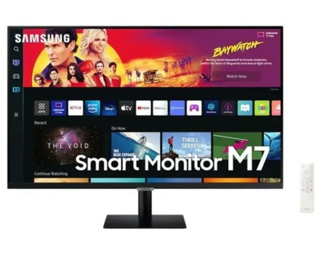 Monitor VA LED Samsung 32inch M7 LS32BM700UPXEN, Ultra HD (3840 x 2160), HDMI, Bluetooth, Smart TV Experience, Boxe (Negru)