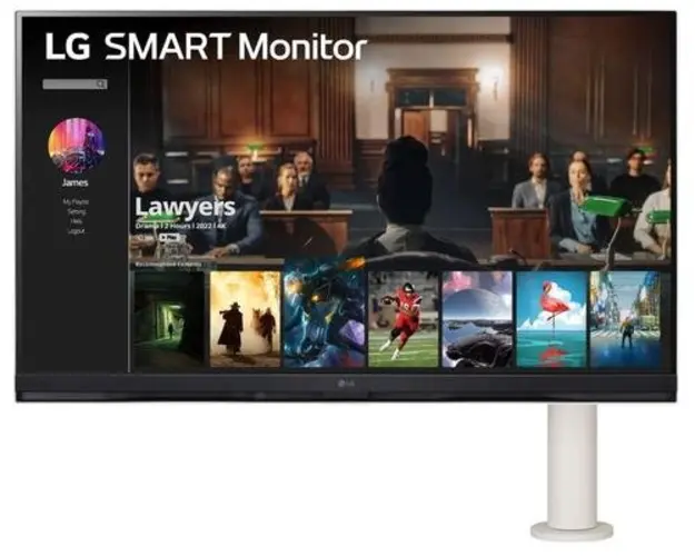 Monitor VA LED LG 31.5inch 32SQ780S-W, Ultra HD (3840 x 2160), HDMI, Pivot, webOS, Boxe (Alb) 