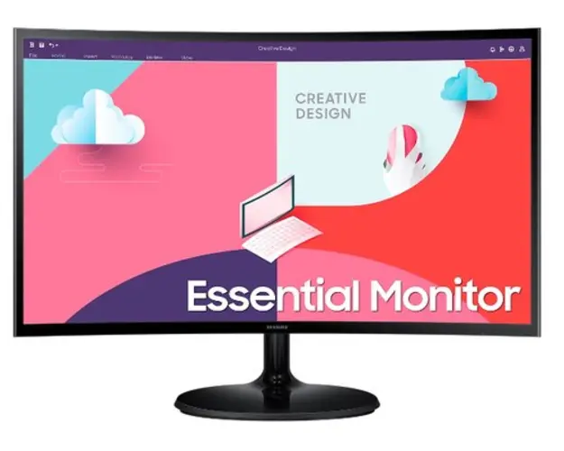 Monitor VA LED Samsung Essential S36C 24inch LS24C364EAUXEN, Full HD (1920 x 1080), VGA, HDMI, AMD FreeSync, Ecran curbat (Negru)