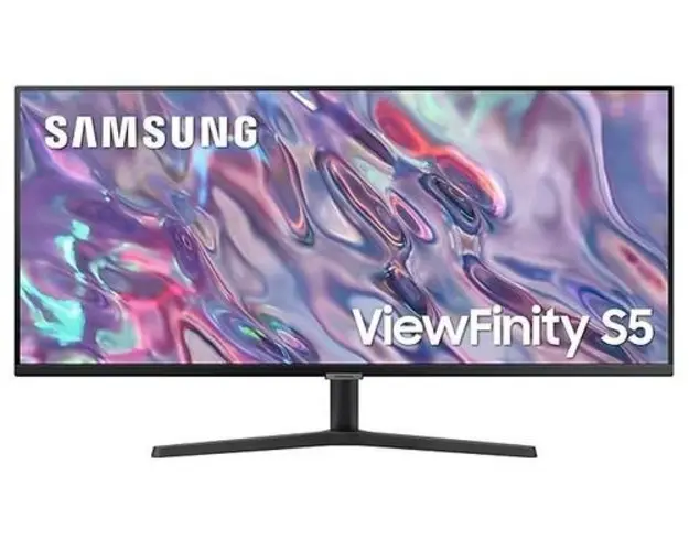 Monitor VA LED Samsung ViewFinity S5 34inch S50, WQHD (3440 x 1440), HDMI, DisplayPort, AMD FreeSync, 100 Hz (Negru) 