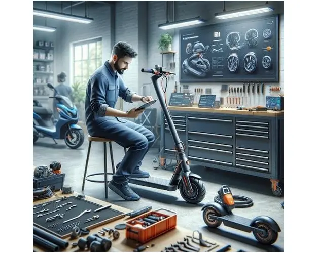 Montaj amortizor pneumatic trotineta electrica