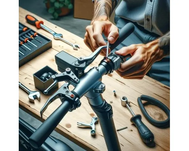 Montaj maneta frana trotineta electrica