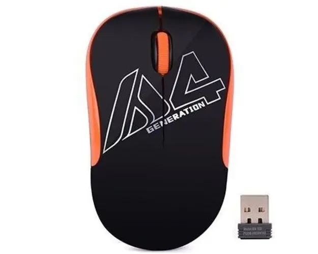 Mouse Optic Wireless A4TECH G3-300N-BO, 1000DPI (Negru/Portocaliu)