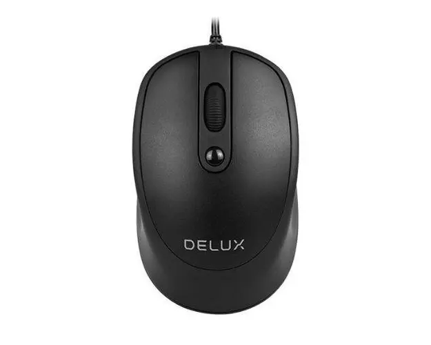 Mouse Delux M366BU-BK, USB, 3200 DPI (Negru)