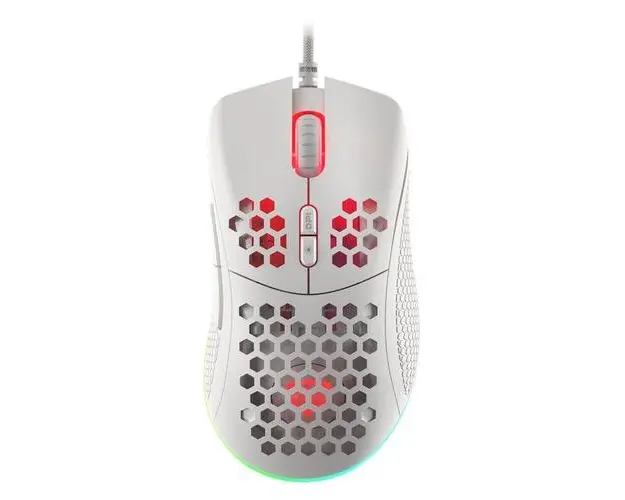 Mouse Gaming Genesis Krypton 555, iluminare RGB, USB, 8000 DPI (Alb) 