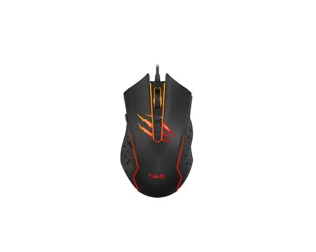 Mouse Gaming Havit GAMENOTE MS1027, iluminare LED, USB, 3600 dpi (Negru)