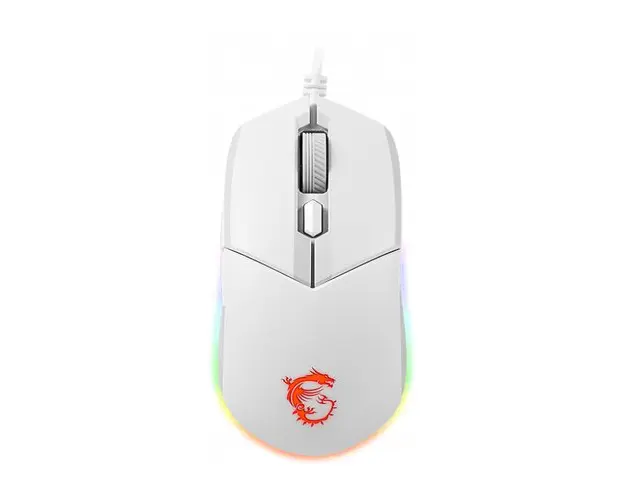 Mouse Gaming MSI Clutch GM11, iluminare RGB, 5000 DPI, USB (Alb) 