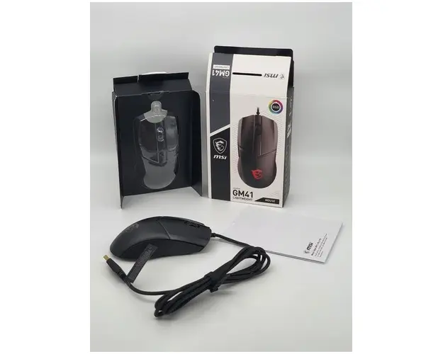 Mouse Gaming Optic MSI Clutch GM41 LIGHTWEIGHT, USB, iluminare RGB (Negru)