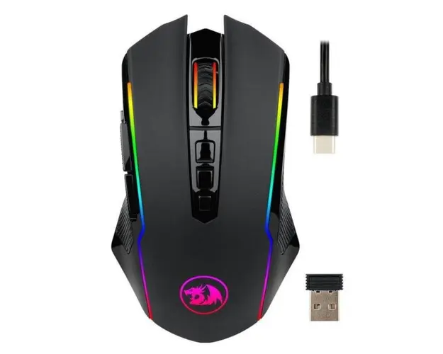 Mouse gaming wireless Redragon Ranger Lite, iluminare RGB (Negru)