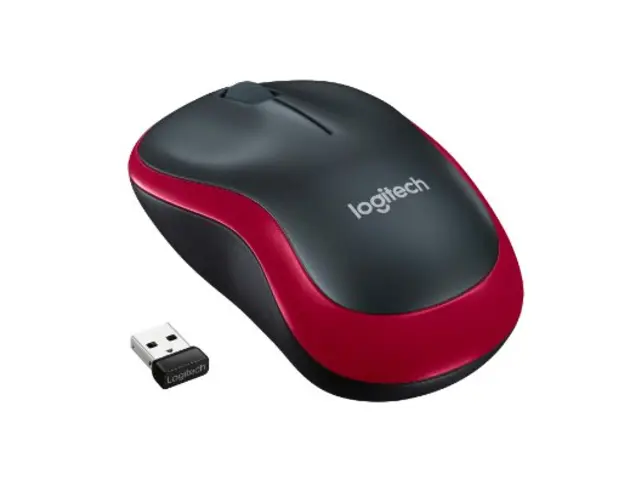 Mouse Optic Wireless Logitech M185, USB, 1000 DPI (Rosu)