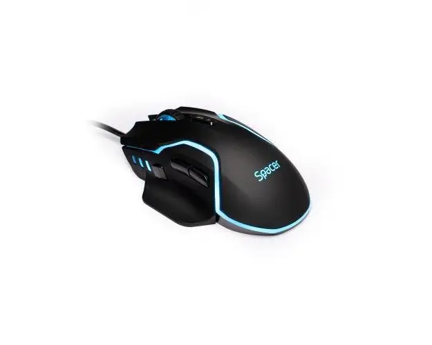 Mouse gaming Spacer SPGM-ALIEN-RACE, USB, 12.000 dpi, iluminare RGB (Negru)