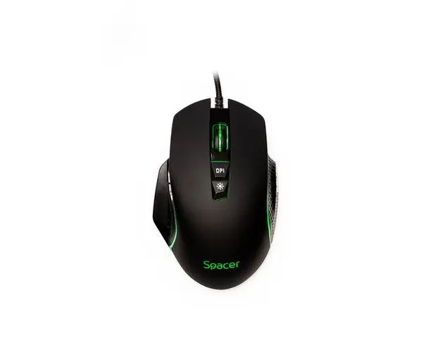 Mouse Gaming Spacer SPGM-PULSAR-SPEED, USB, 8.000 DPI, iluminare RGB (Negru)