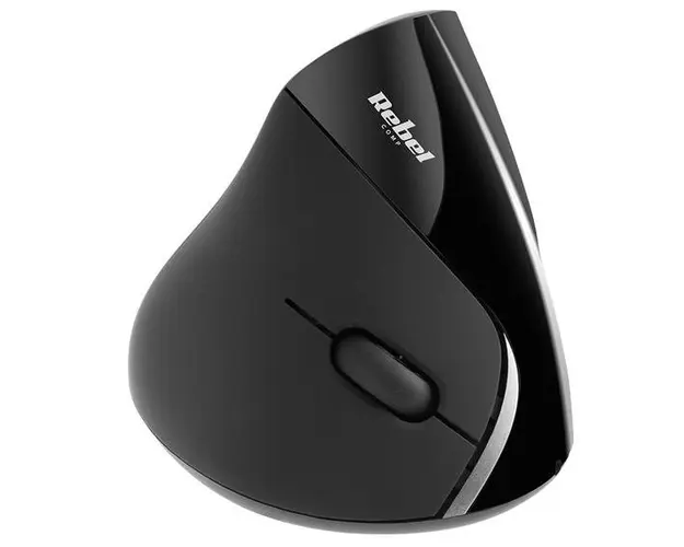 Mouse Vertical Wireless Rebel KOM1007, optic, 1600 Dpi (Negru)