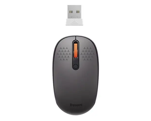 Mouse Wireless Baseus F01B Tri-Mode, 1600 DPI, Bluetooth / Wi-Fi (Gri) 