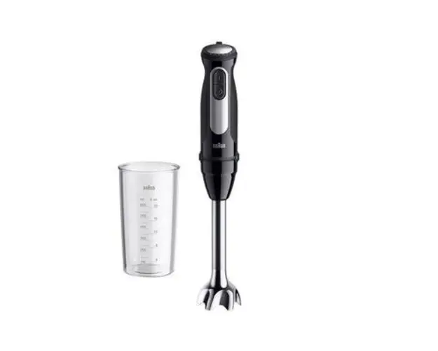 Mixer vertical Braun MultiQuick 5 Pro MQ 55001 M, 1000 W, 25 viteze si Turbo, Pahar 0.6 l, Sistem EasyClick Plus (Negru/Argintiu)