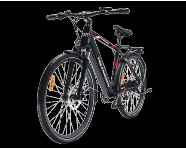 Nou! Bicicleta electrica MS ENERGY eBike T10, roti 28inch, autonomie maxima 80-100 km, motor 250W 40Nm, baterie LG 36V/13Ah (Negru/Rosu) 