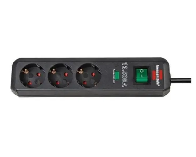 Prelungitor cu protectie Brennenstuhl Eco-Line 157264, 3 prize Schuko, 1.5 m (Negru)