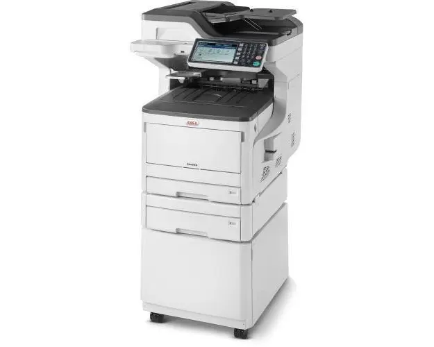 Multifunctionala Laser Color OKI MC883dnct, A3, 35ppm, Duplex, RADF, Stand Mobil, +Set Tonere 10.000 pagini (Alb)