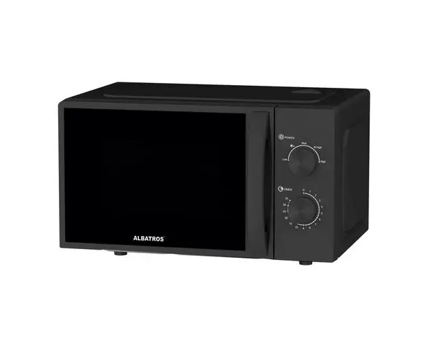 Cuptor cu microunde Albatros MWA-20MB4, 20 L, 700 W, 5 trepte, Temporizator, Iluminare interioara (Negru)