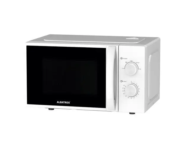 Cuptor cu microunde Albatros MWA-20MC4, 20 L, 700 W, 5 trepte, Temporizator, Iluminare interioara (Alb) 
