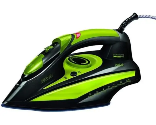 Fier de calcat cu aburi MPM MZE-04, 2800 W, 75 g/min, 330 ml, Talpa ceramica, Oprire automata (Negru/Verde)