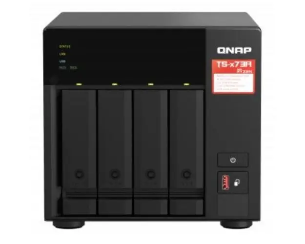 NAS QNAP TS-473A-8G, 4 Bay-uri, Procesor AMD Ryzen™ Embedded V1500B, 8 GB SO-DIMM DDR4 (Negru)