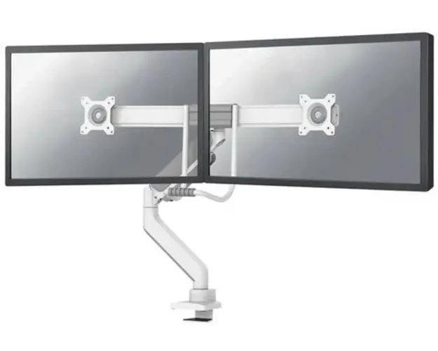 Suport 2 monitoare Neomounts DS75-450WH2, 17inch-32inch, 16 kg, VESA 75x75, 100x100 (Alb)