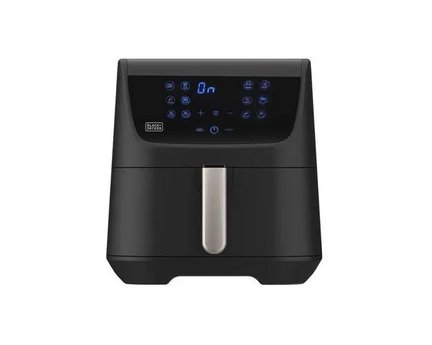 Friteuza cu aer cald Black&Decker BXAF5500E, 1800 W, 5.5 l, 12 programe, Ecran LCD (Negru)