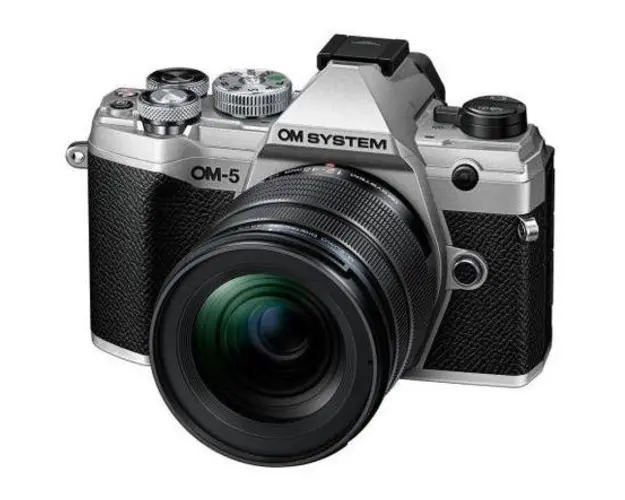 Kit Aparat foto Mirrorless Olympus OM-5, 20.4MP, 4K + obiectiv M.Zuiko Digital 12-45mm F4 PRO (Argintiu)