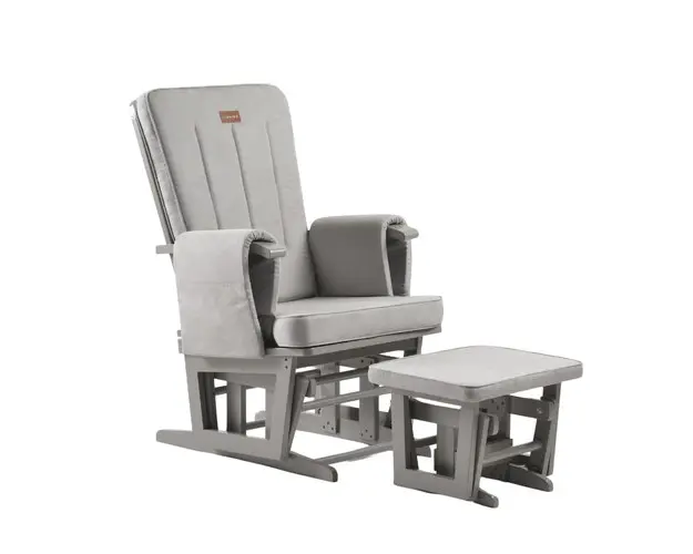Fotoliu reglabill pentru alaptare ONINO CALM.me Classic Pearl Gray, cu suport de picioare inclus 